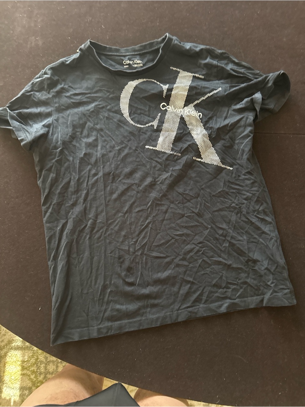 Calvin Klein Boys Navy Graphic CK Short Sleeve Tee